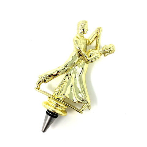 IKC Design Ballroom Dance Trophy Wine Bottle Stopper with Stainless Steel Base
