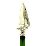 IKC Design Sailboat Trophy Wine Bottle Stopper with Stainless Steel Base