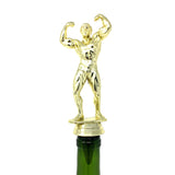 IKC Design Male Body Builder Trophy Wine Bottle Stopper with Stainless Steel Base