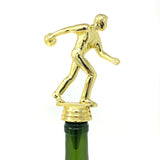 IKC Design Bowling Trophy Wine Bottle Stopper with Stainless Steel Base