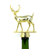 IKC Design Buck Deer Trophy Wine Bottle Stopper with Stainless Steel Base