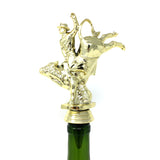 IKC Design Bull Rider Trophy Wine Bottle Stopper with Stainless Steel Base