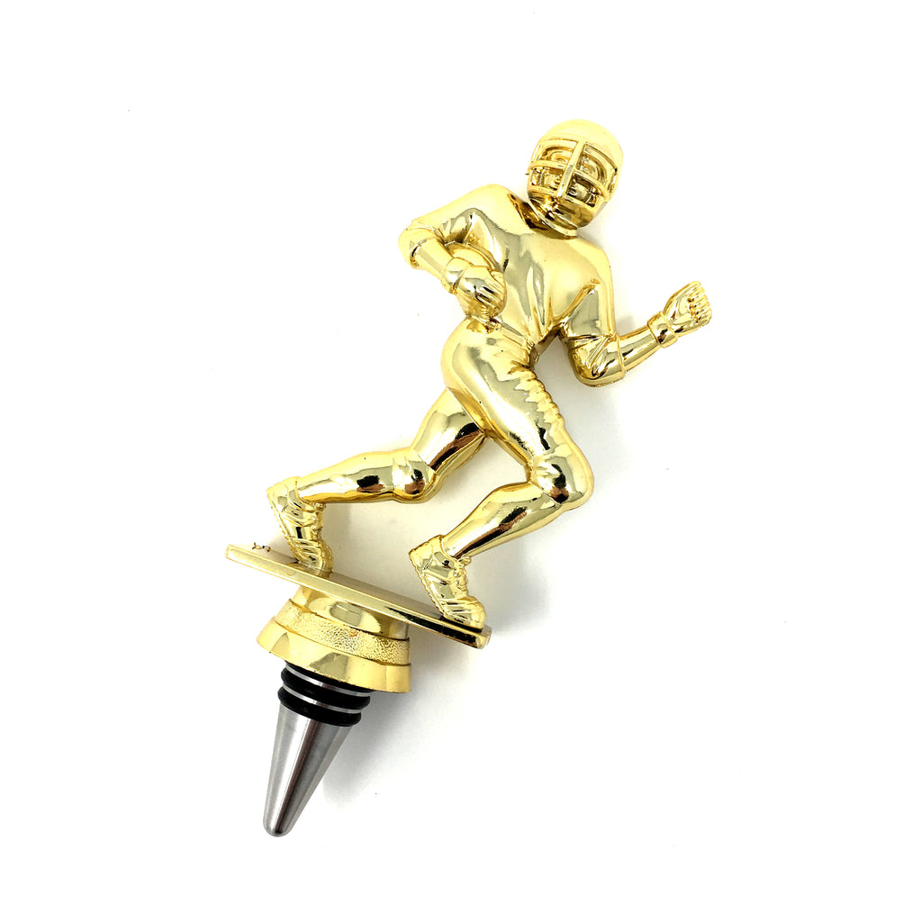 IKC Design Football Trophy Wine Bottle Stopper with Stainless Steel Base