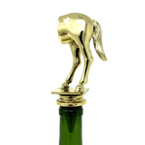 IKC Design Horse's Rear Trophy Wine Bottle Stopper with Stainless Steel Base