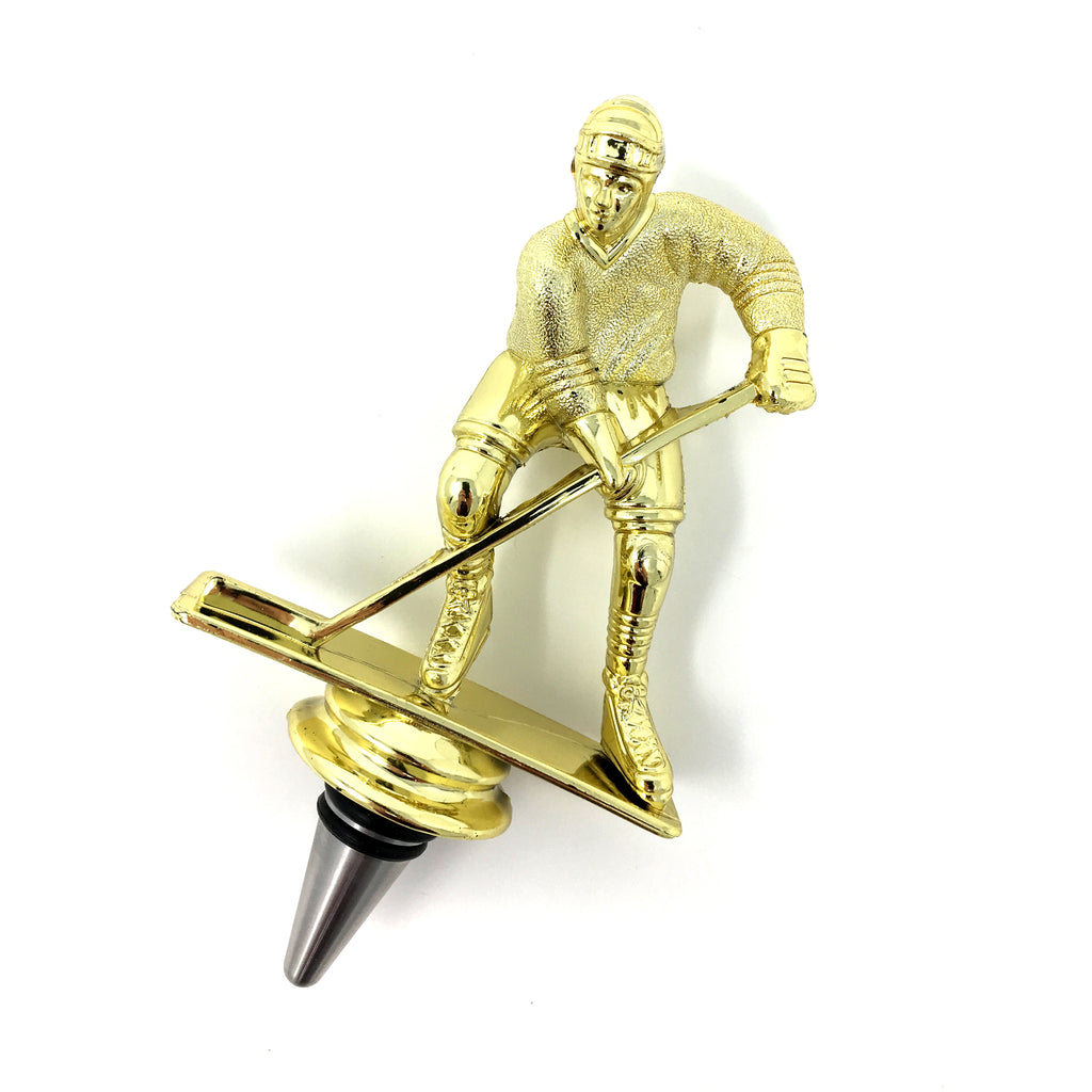 IKC Design Hockey Trophy Wine Bottle Stopper with Stainless Steel Base