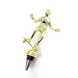 IKC Design Skateboard Trophy Wine Bottle Stopper with Stainless Steel Base