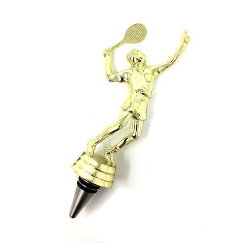 IKC Design Tennis Trophy Wine Bottle Stopper with Stainless Steel Base