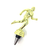 IKC Design Track Runner Trophy Wine Bottle Stopper with Stainless Steel Base