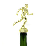IKC Design Track Runner Trophy Wine Bottle Stopper with Stainless Steel Base