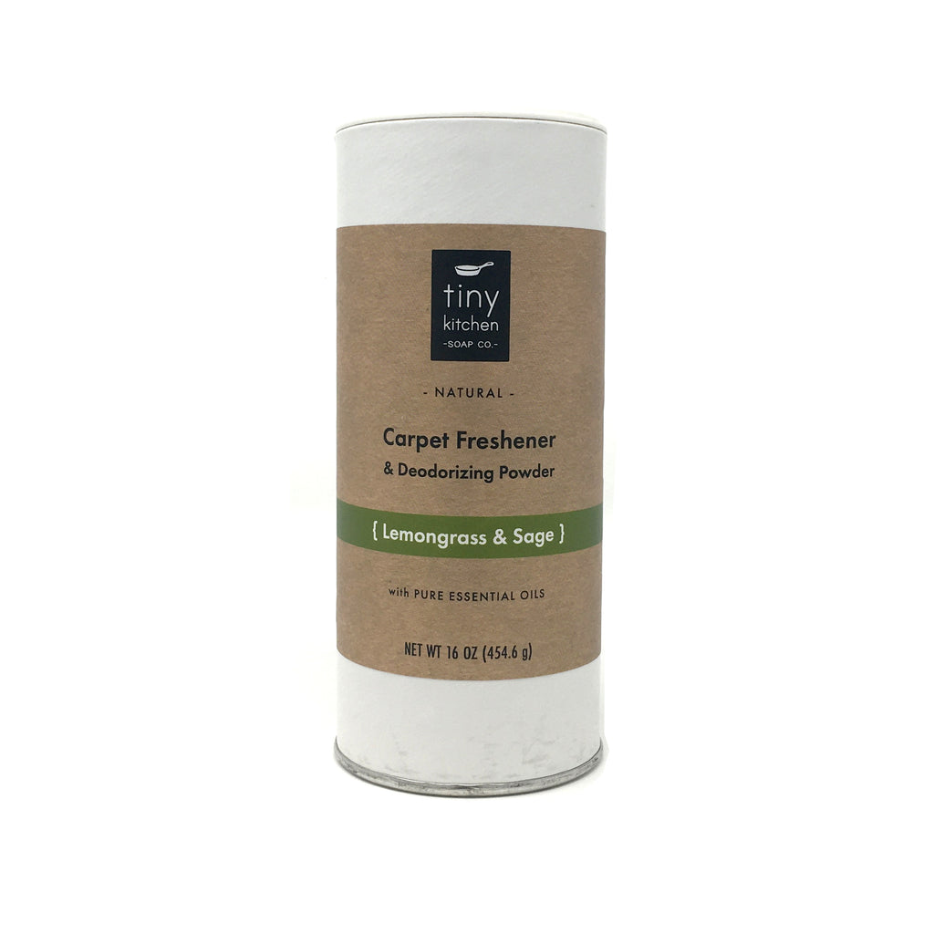 Tiny Kitchen Soap Co. Lemongrass & Sage Carpet Freshener & Deodorizing Powder - All Natural with Essential Oils