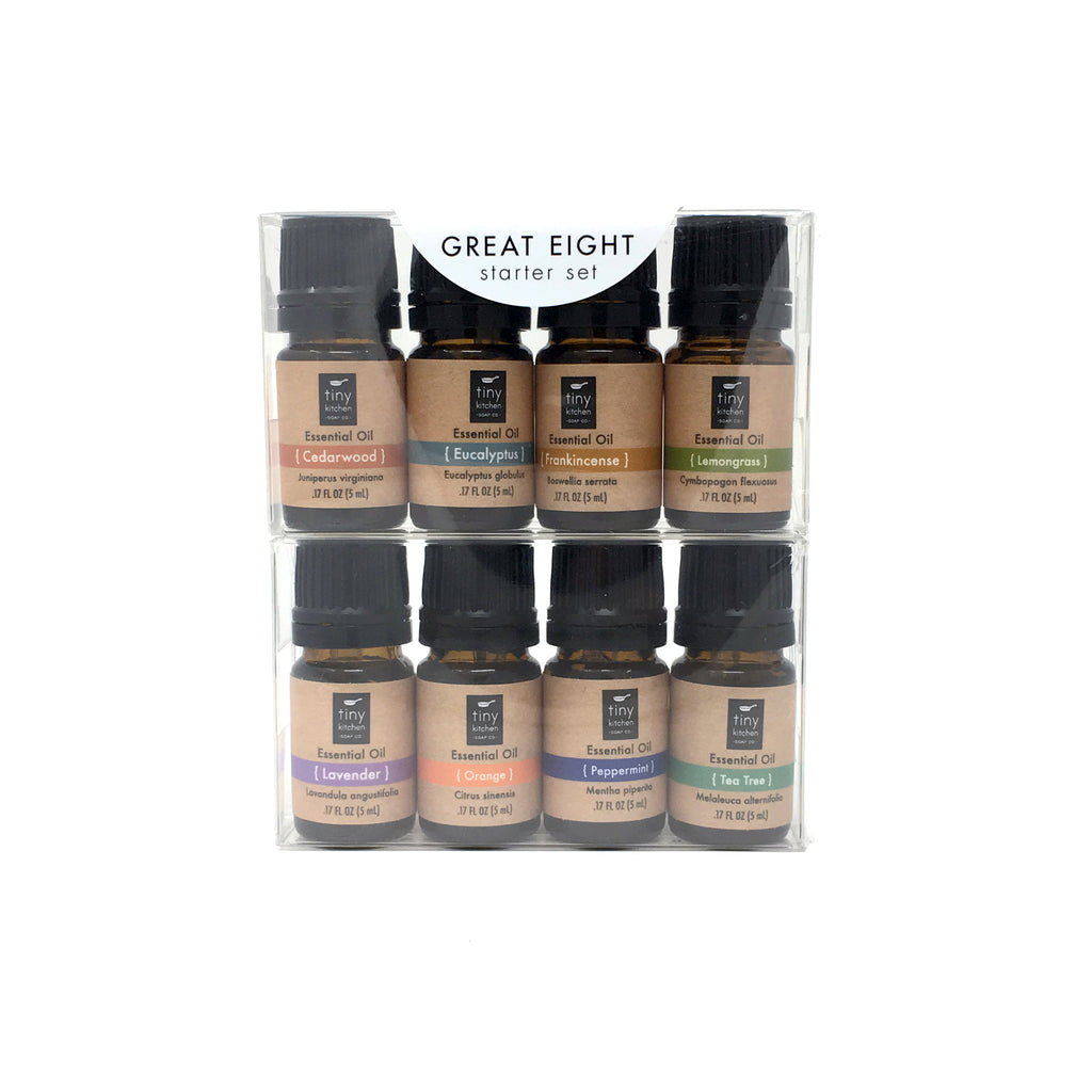 Tiny Kitchen Soap Co. Great Eight Essential Oil Starter Set of 8 5 mL Bottles